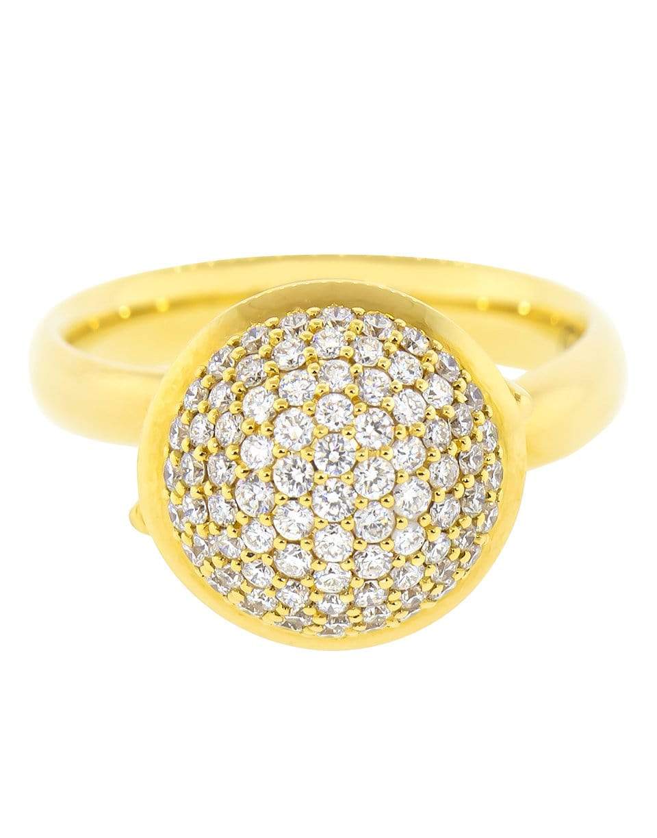 TAMARA COMOLLI-Large Pave Diamond Bouton Ring-YELLOW GOLD