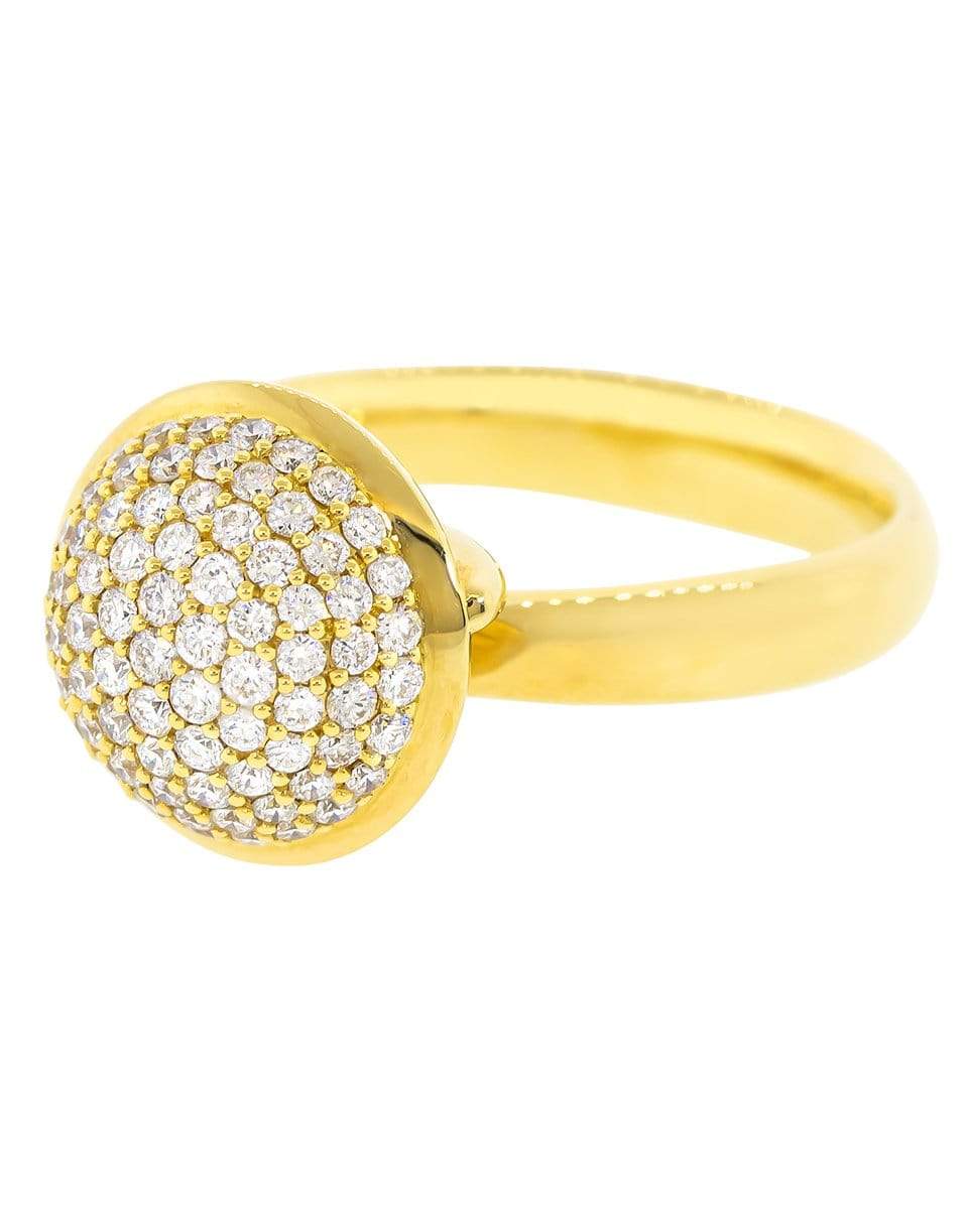 TAMARA COMOLLI-Large Pave Diamond Bouton Ring-YELLOW GOLD