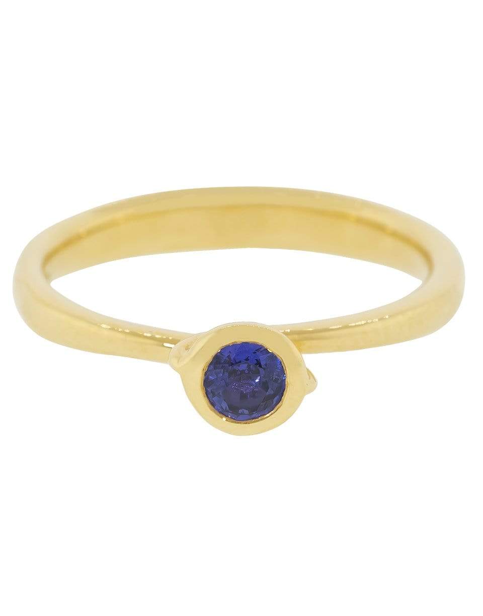 TAMARA COMOLLI-Blue Sapphire Solitaire Bouton Ring-YELLOW GOLD