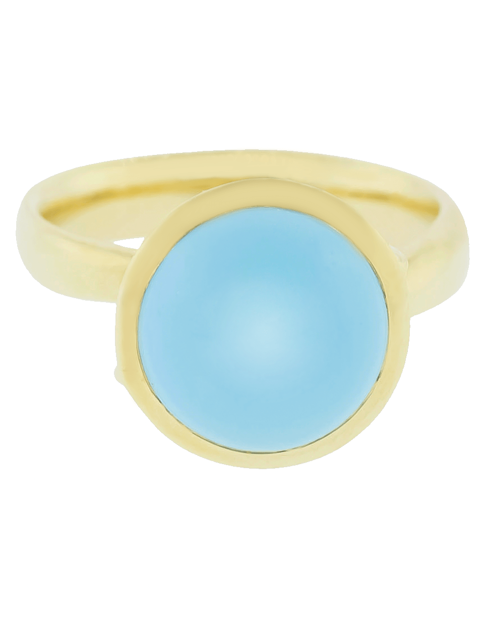 TAMARA COMOLLI-Large Turquoise Bouton Ring-YELLOW GOLD
