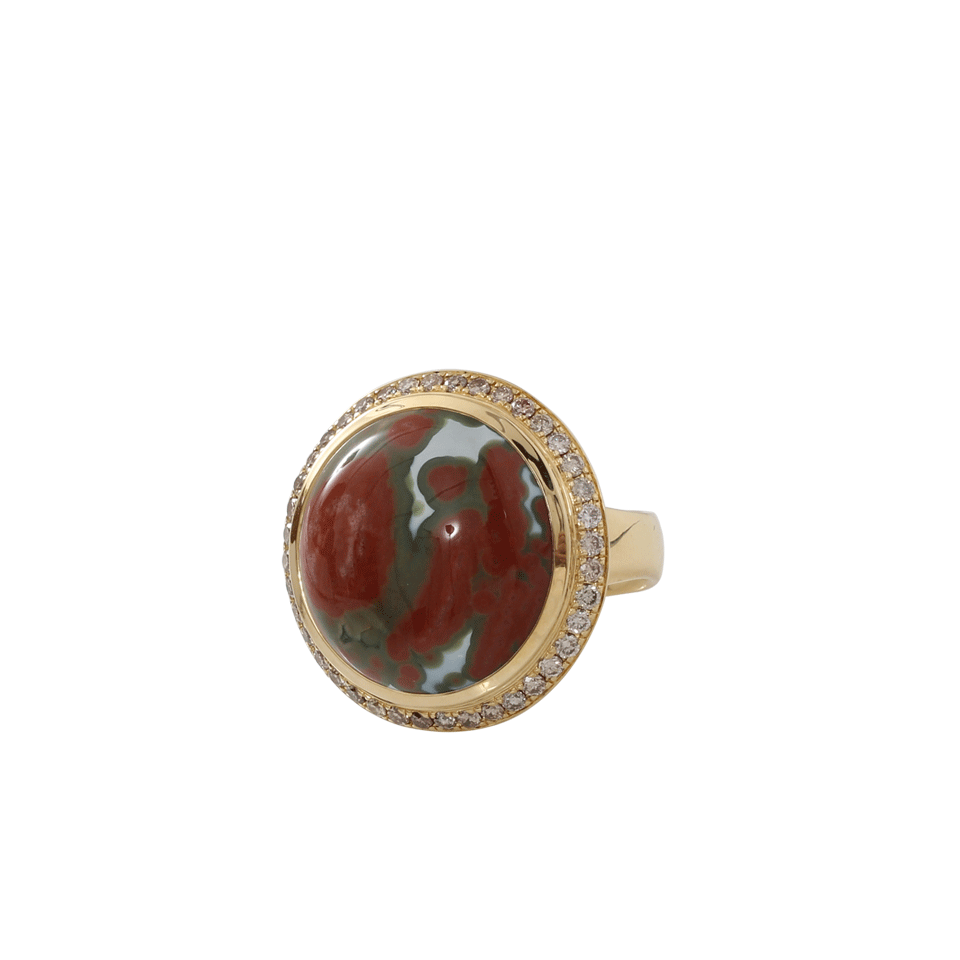 TAMARA COMOLLI-Ocean Jasper And Diamond Ring-YELLOW GOLD