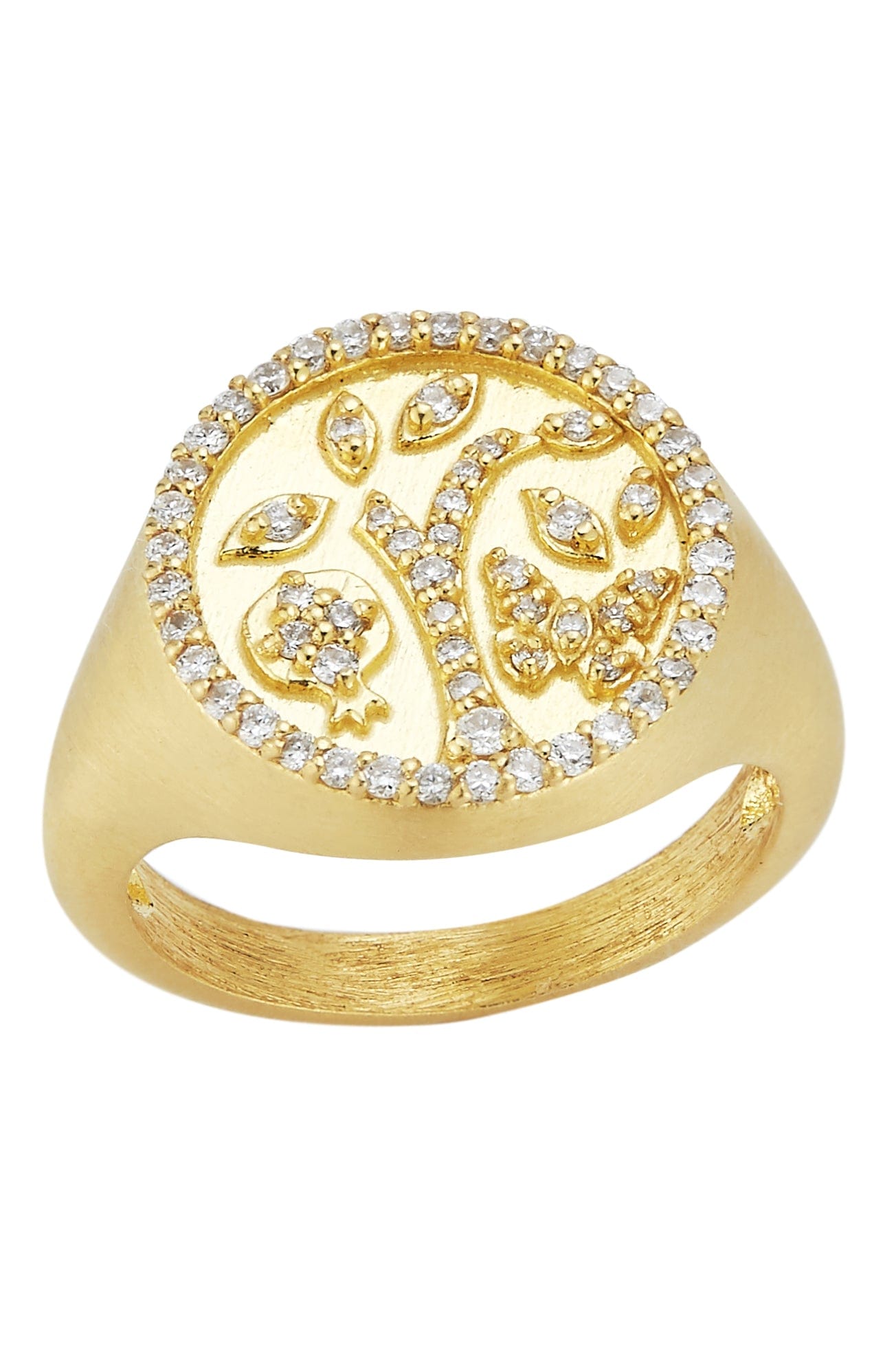 TANYA FARAH-Tree of Life Signet Ring-YELLOW GOLD