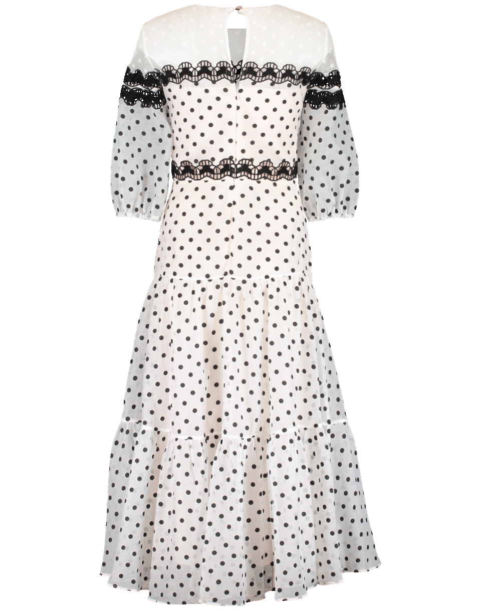 TEMPERLEY LONDON-Prix Polka Dot Midi Dress-WHITE