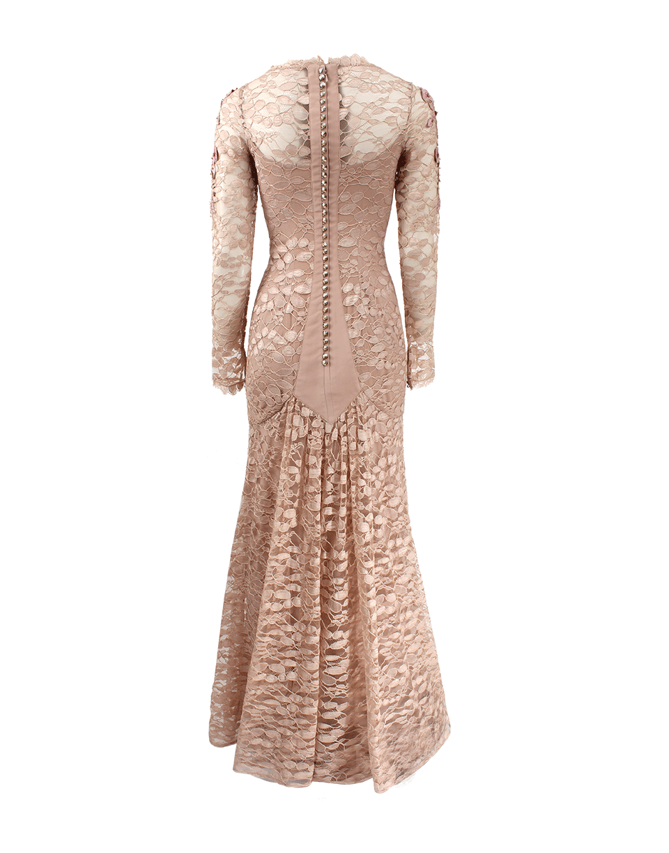 TEMPERLEY LONDON-Aven Tattoo Lace Gown-NUDE