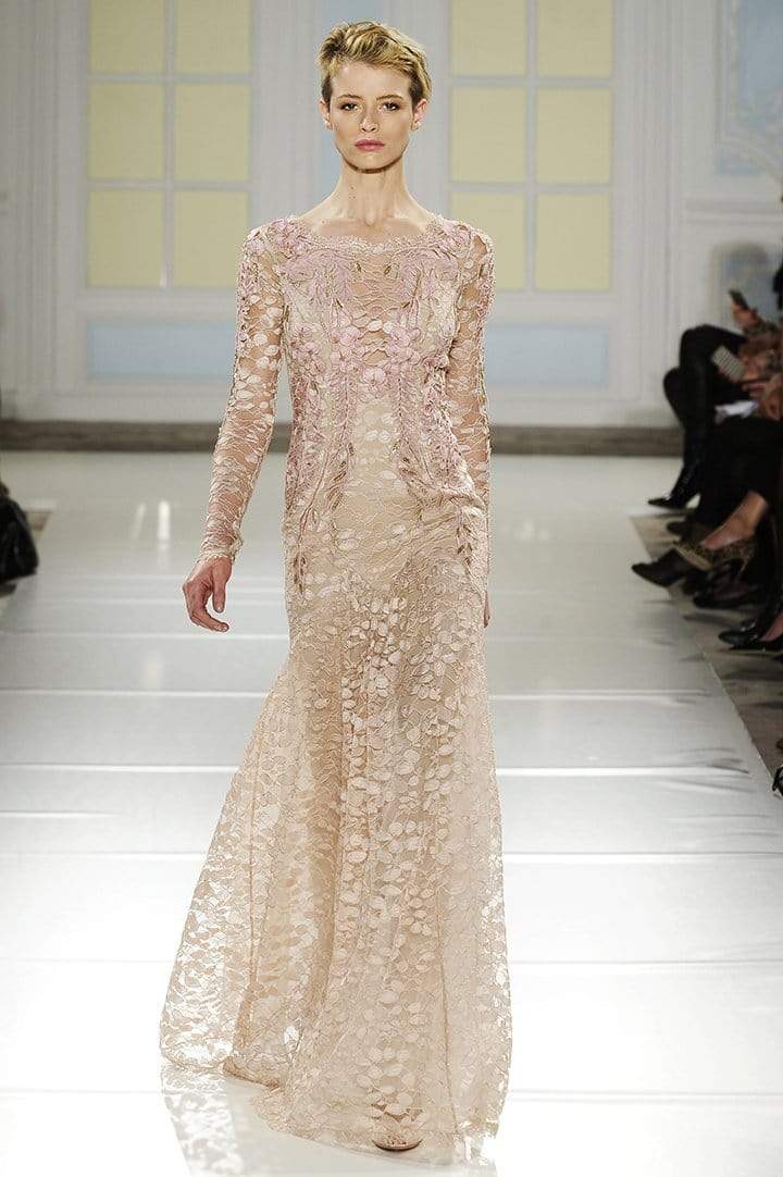 TEMPERLEY LONDON-Aven Tattoo Lace Gown-NUDE