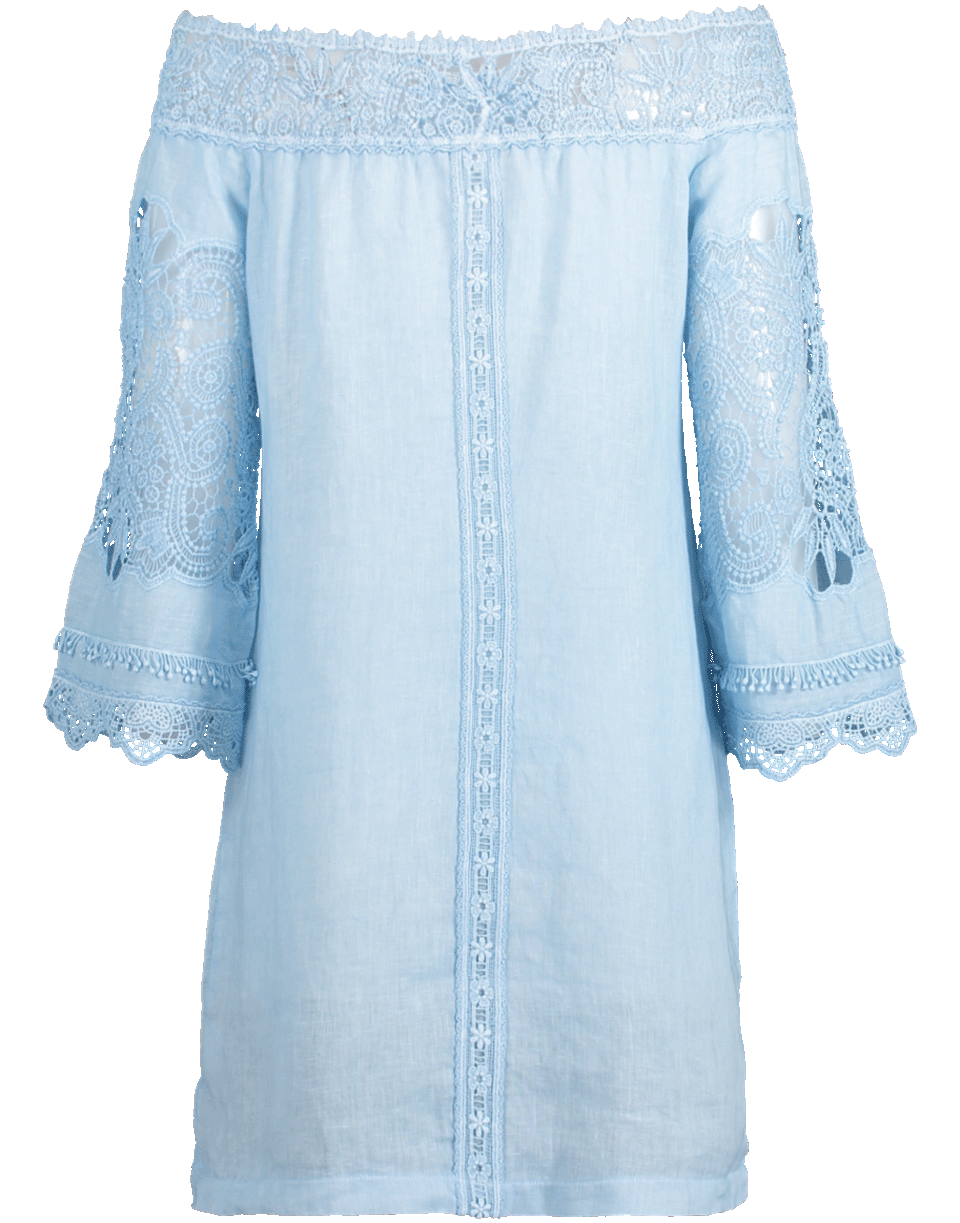 TEMPTATION POSITANO-Off Shoulder Crochet Lace Dress-