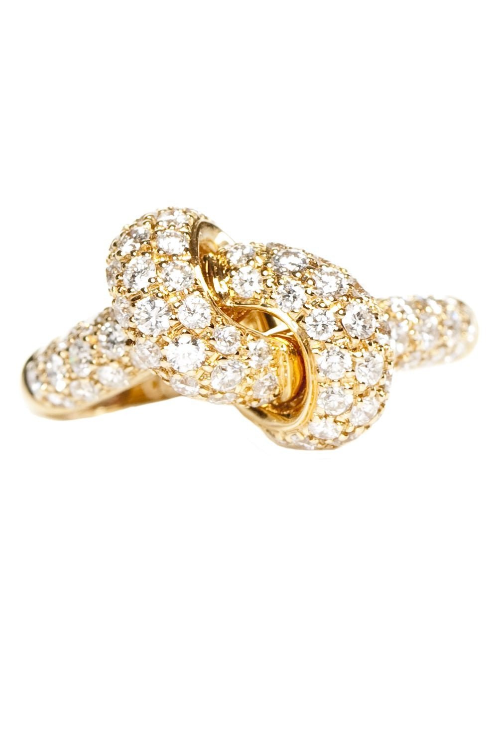 THE LOVE KNOT BY CORALIE-Diamond Love Knot Ring-YELLOW GOLD