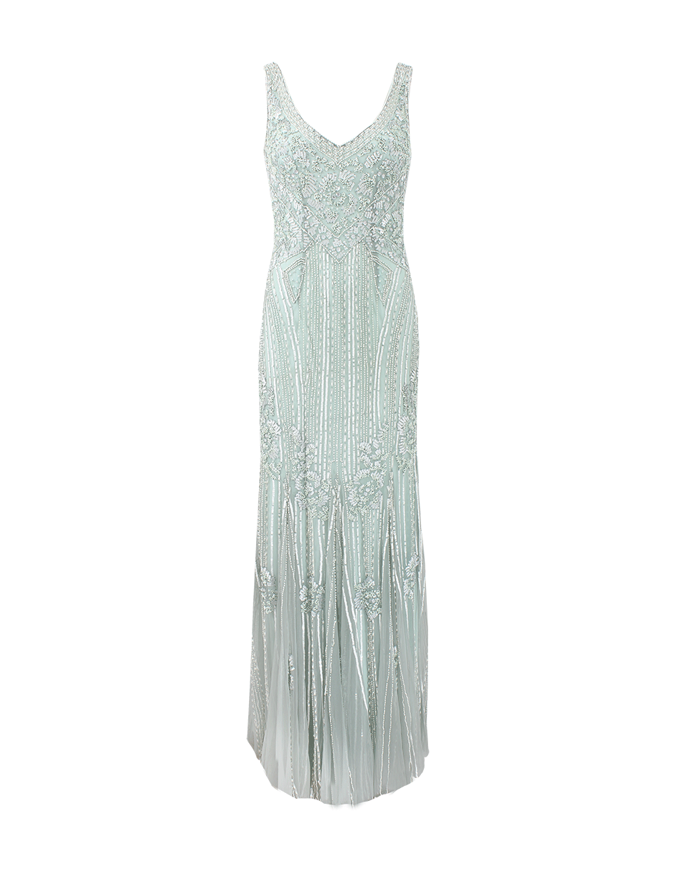 THEIA-Beaded Column Dress-