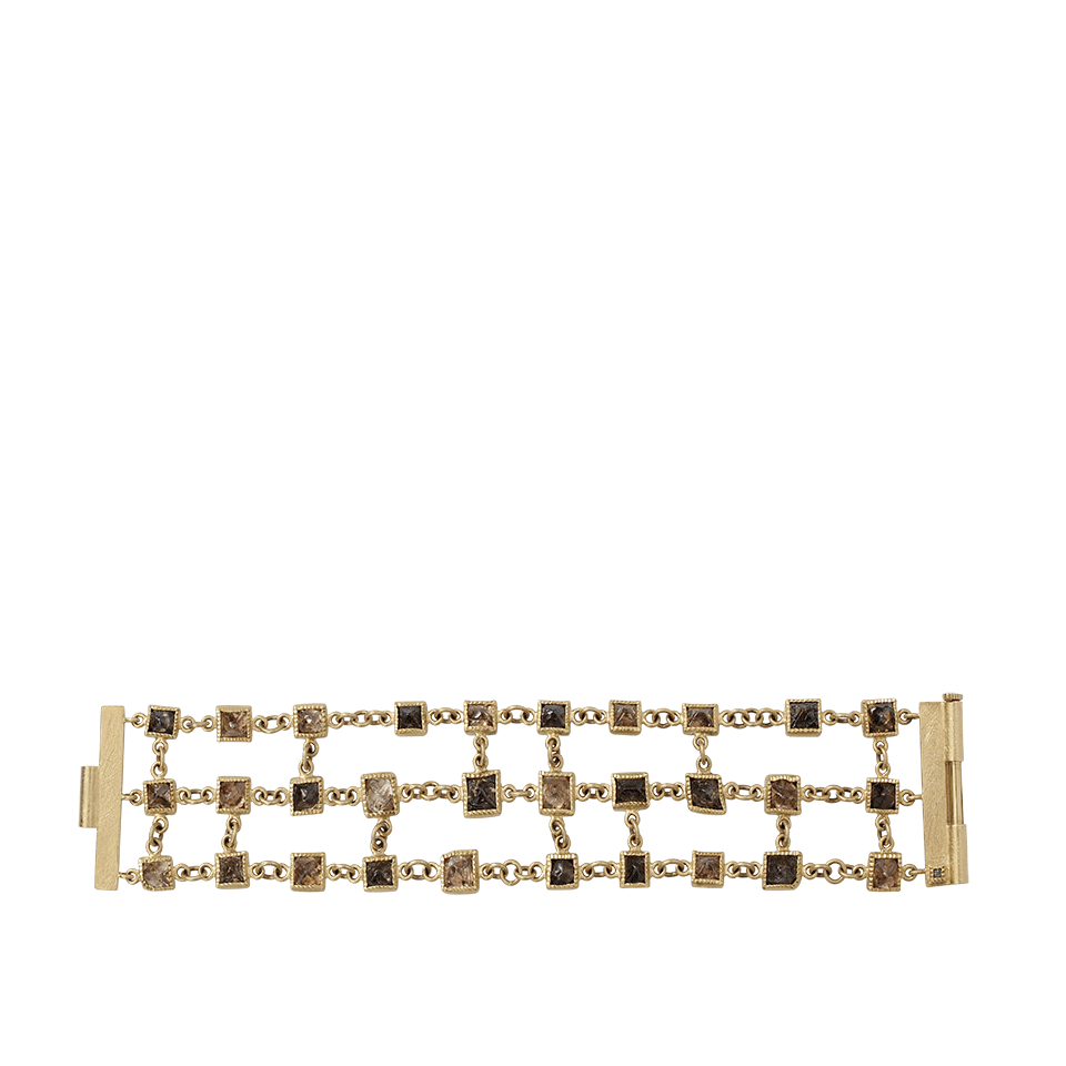 TODD REED-Octahedron Diamond Chain Bracelet-YELLOW GOLD