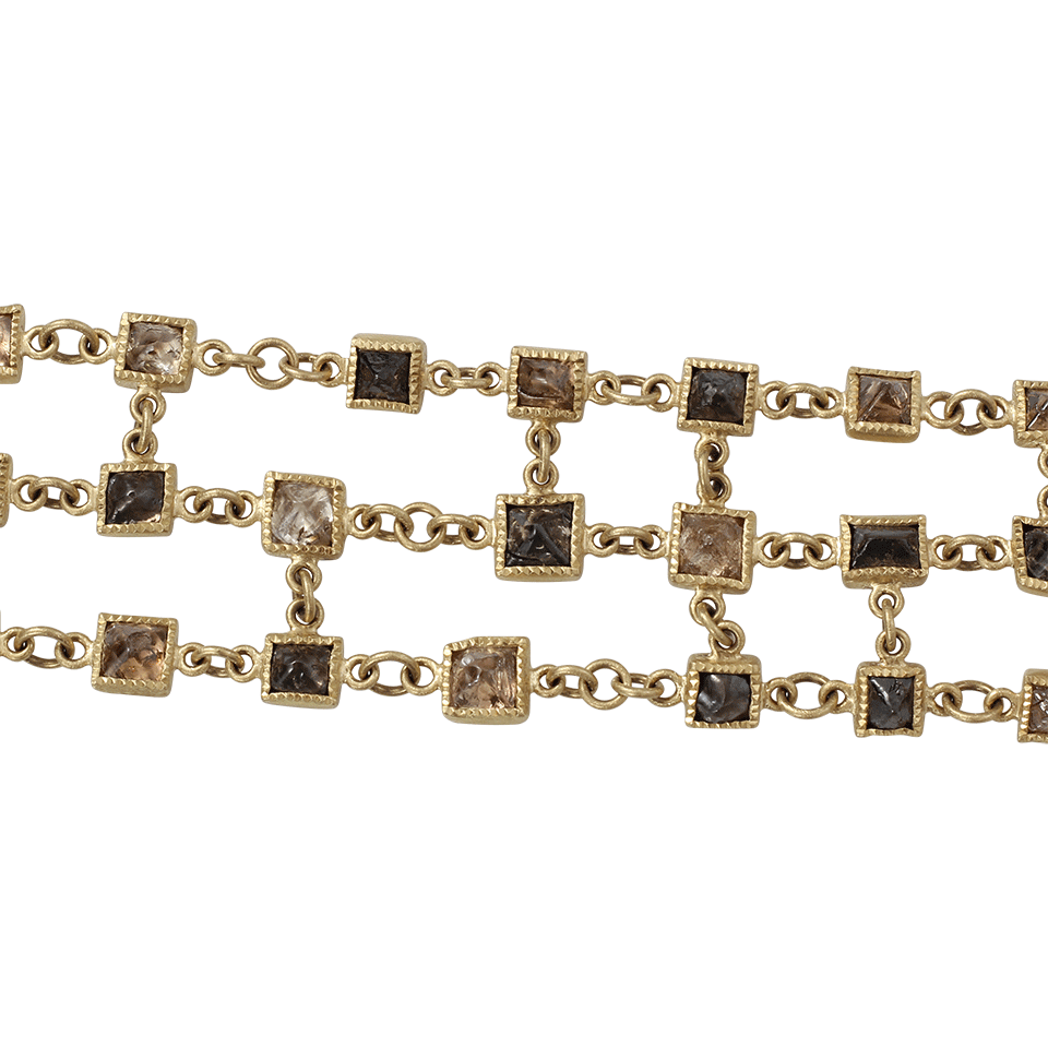 TODD REED-Octahedron Diamond Chain Bracelet-YELLOW GOLD