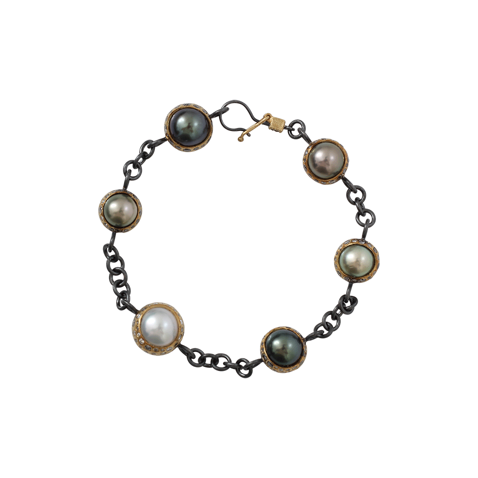 TODD REED-Tahitian Pearl Stationary Bracelet-YELLOW GOLD