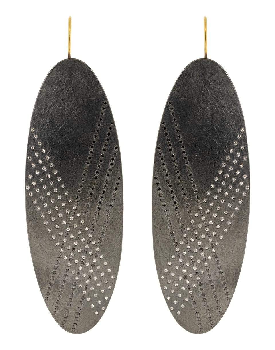 TODD REED-Black and White Diamond Drop Earring-SILVER