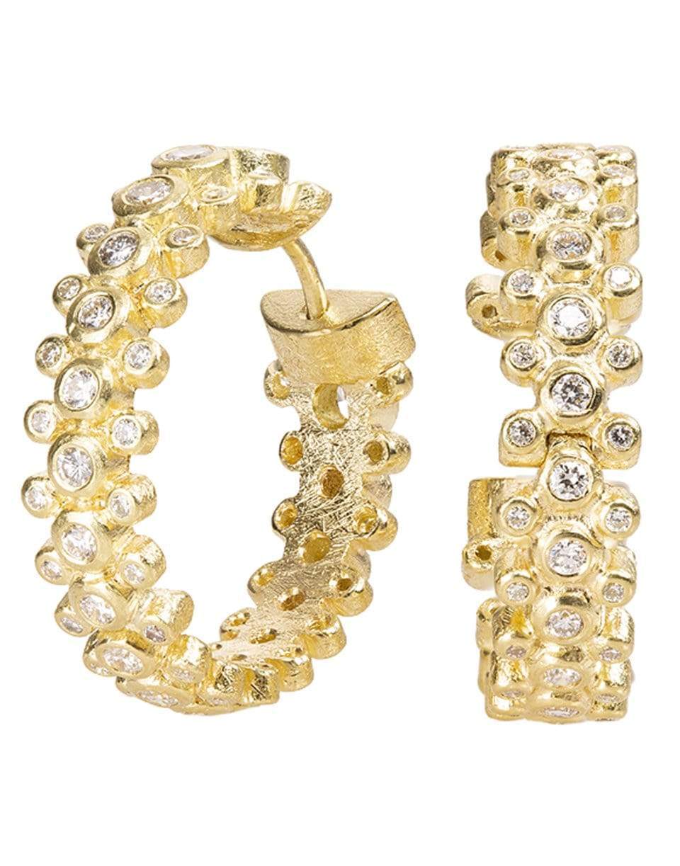 TODD REED-3 Row White Brilliant Diamond Hoops-YELLOW GOLD