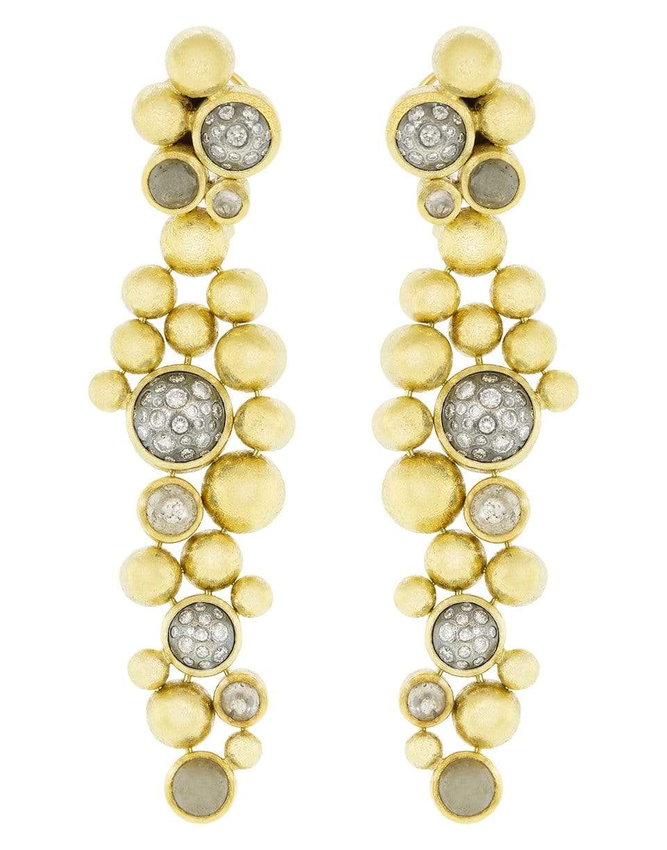 TODD REED-Cabochon Diamond Earrings-YELLOW GOLD