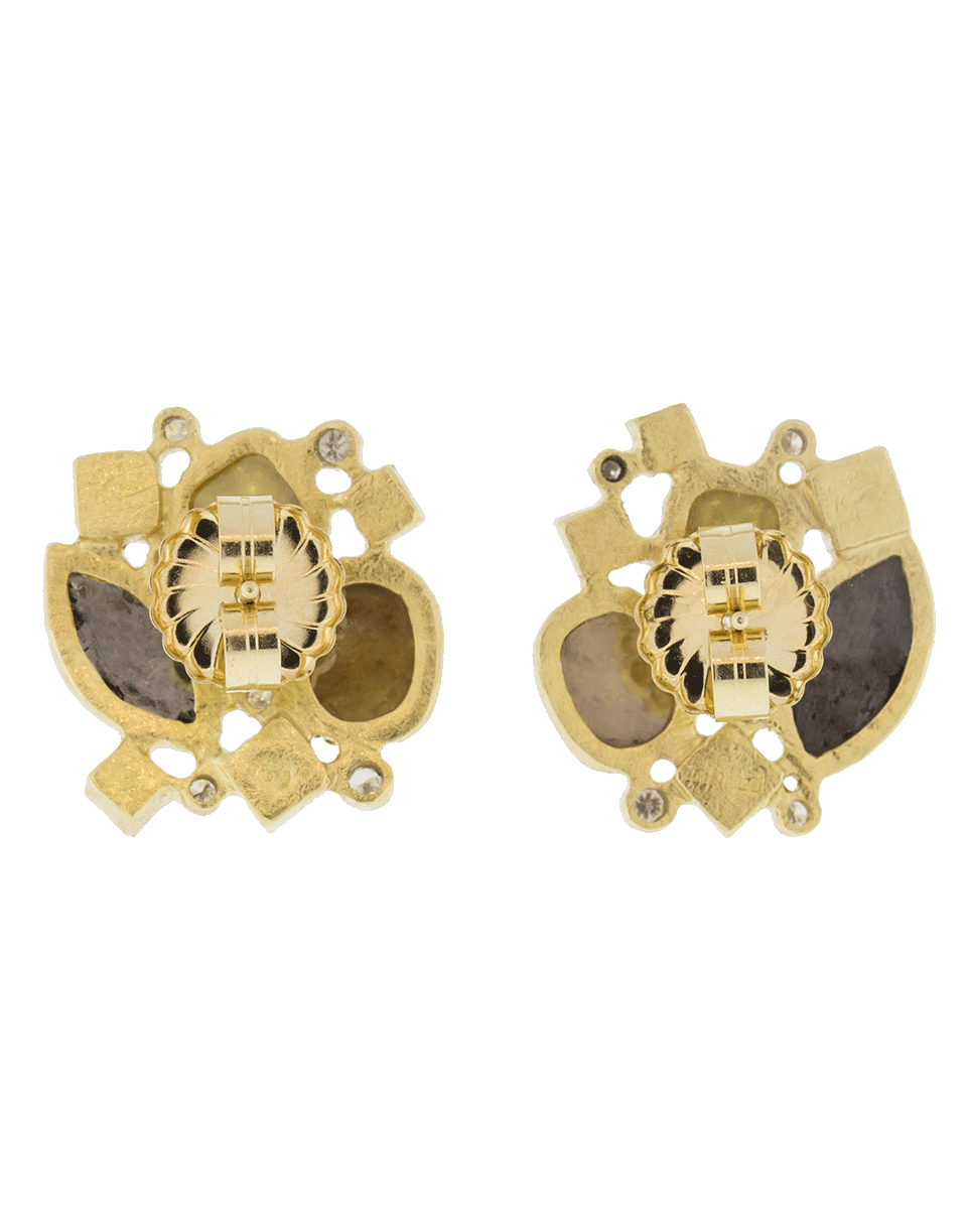 TODD REED-Cluster Stud Earrings-YELLOW GOLD