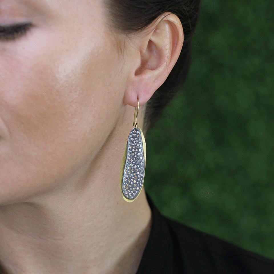 TODD REED-Diamond Double Panel Earrings-YELLOW GOLD