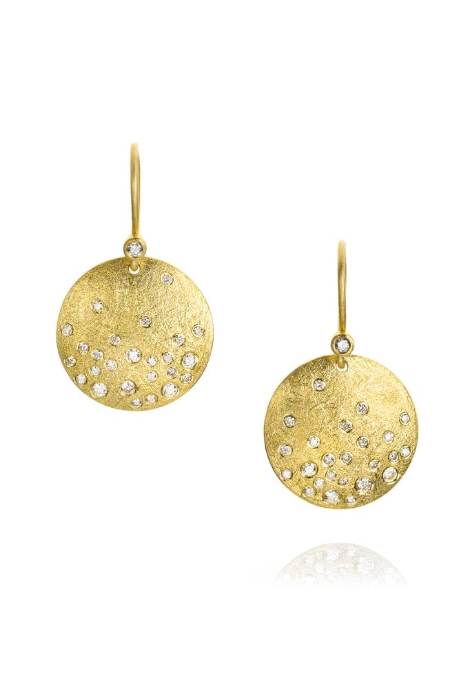 TODD REED-Diamond Sprinkle Drop Earrings-YELLOW GOLD
