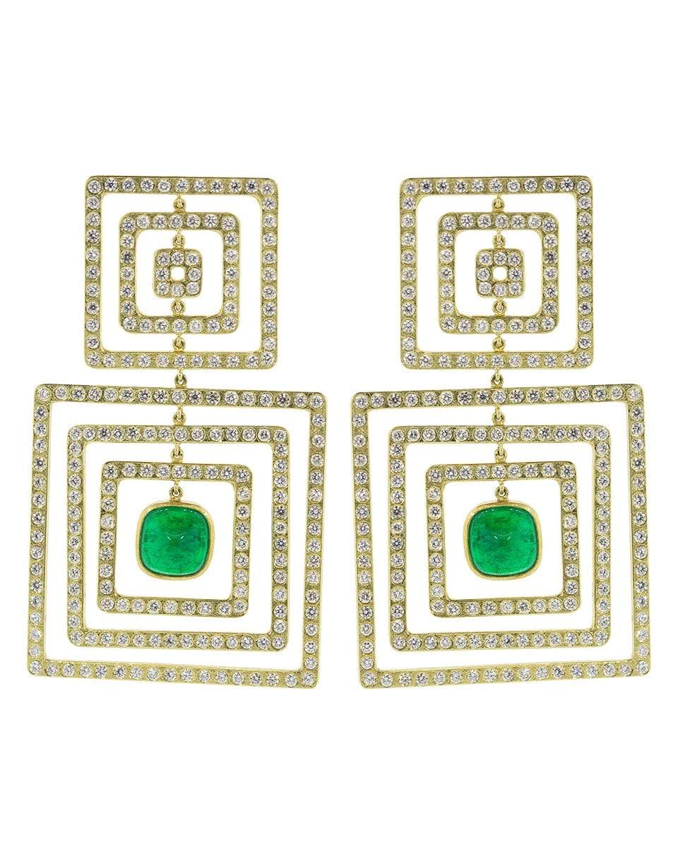 TODD REED-Emerald and Diamond Earrings-YELLOW GOLD