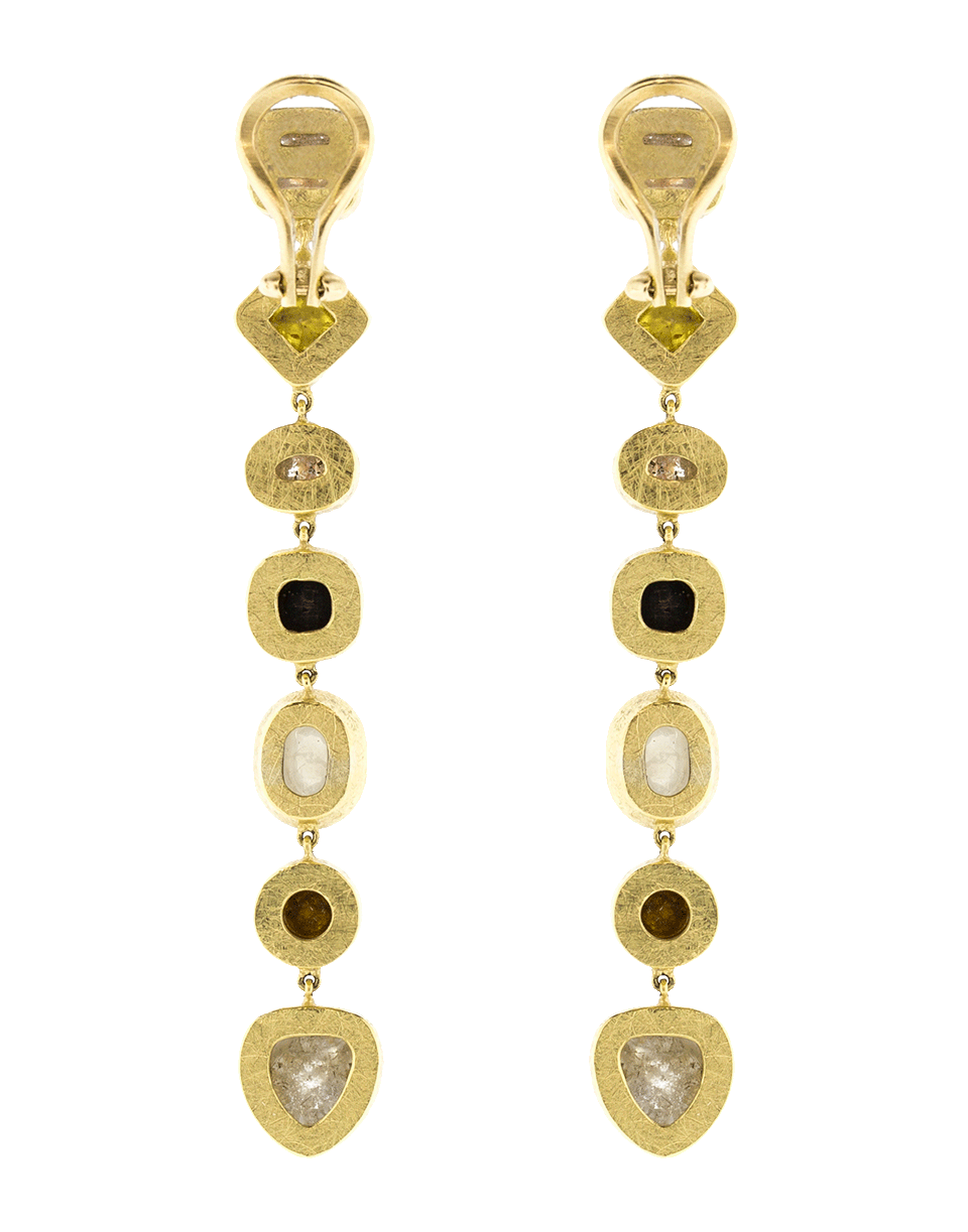 TODD REED-Fancy Diamond Drop Earrings-YELLOW GOLD