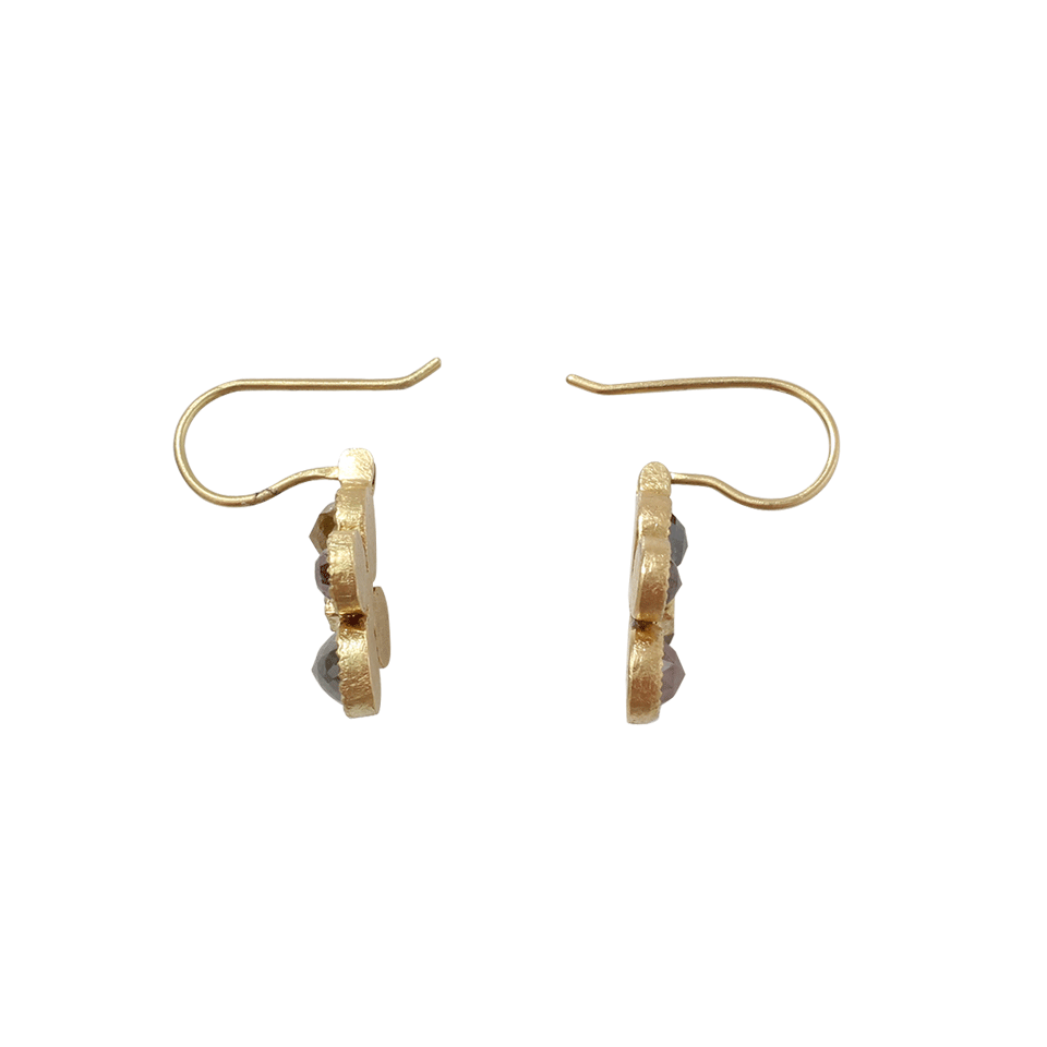 TODD REED-Rose Cut Diamond Drop Earrings-YELLOW GOLD