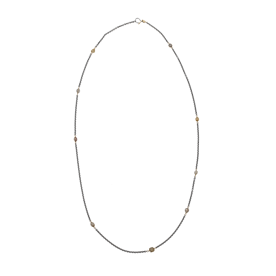 TODD REED-Diamond Station Necklace-SILVER