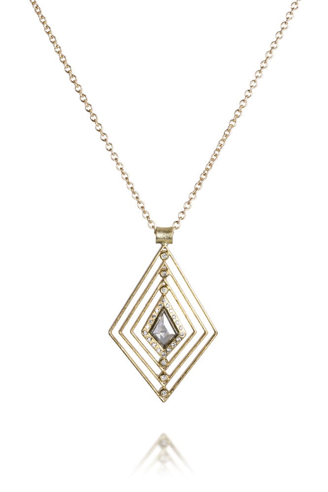 TODD REED-Fancy Kite Shape Diamond Necklace-YELLOW GOLD