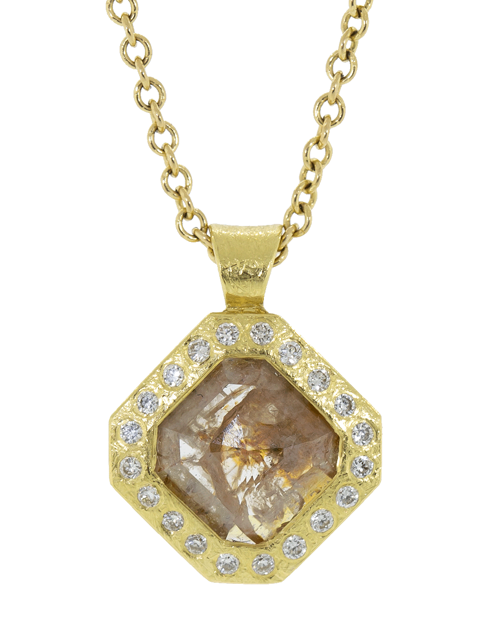 TODD REED-Natural Fancy Diamond Pendant Necklace-YELLOW GOLD