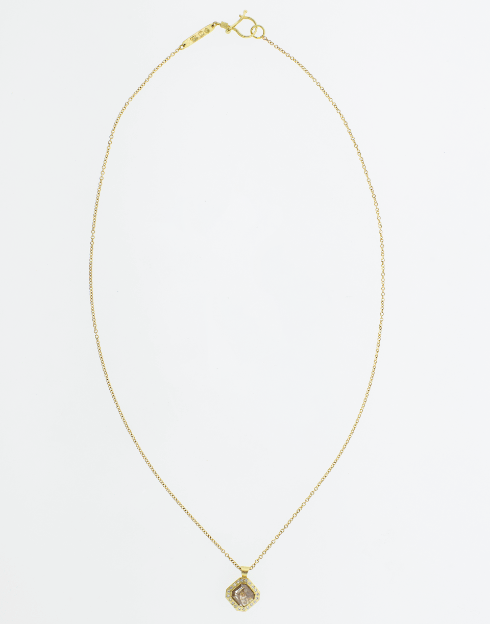 TODD REED-Natural Fancy Diamond Pendant Necklace-YELLOW GOLD