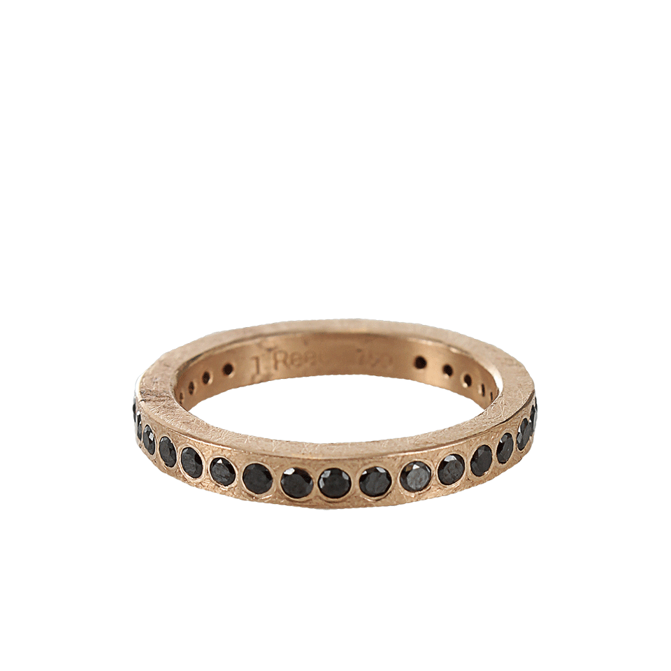 TODD REED-Flush Set Black Diamond Eternity Ring-ROSE GOLD