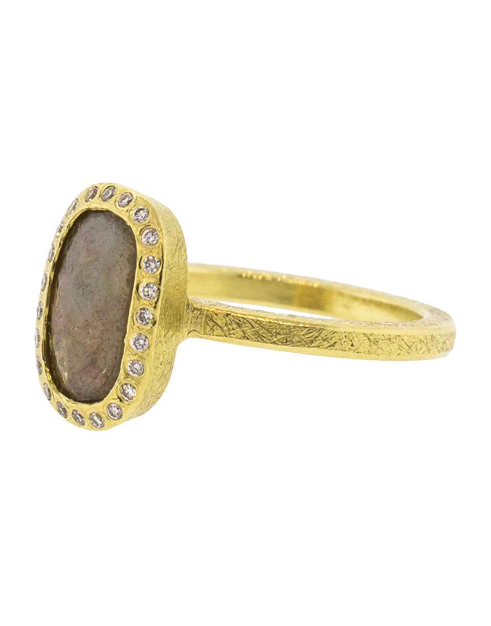 TODD REED-Fancy Cut Red Diamond Ring-YELLOW GOLD