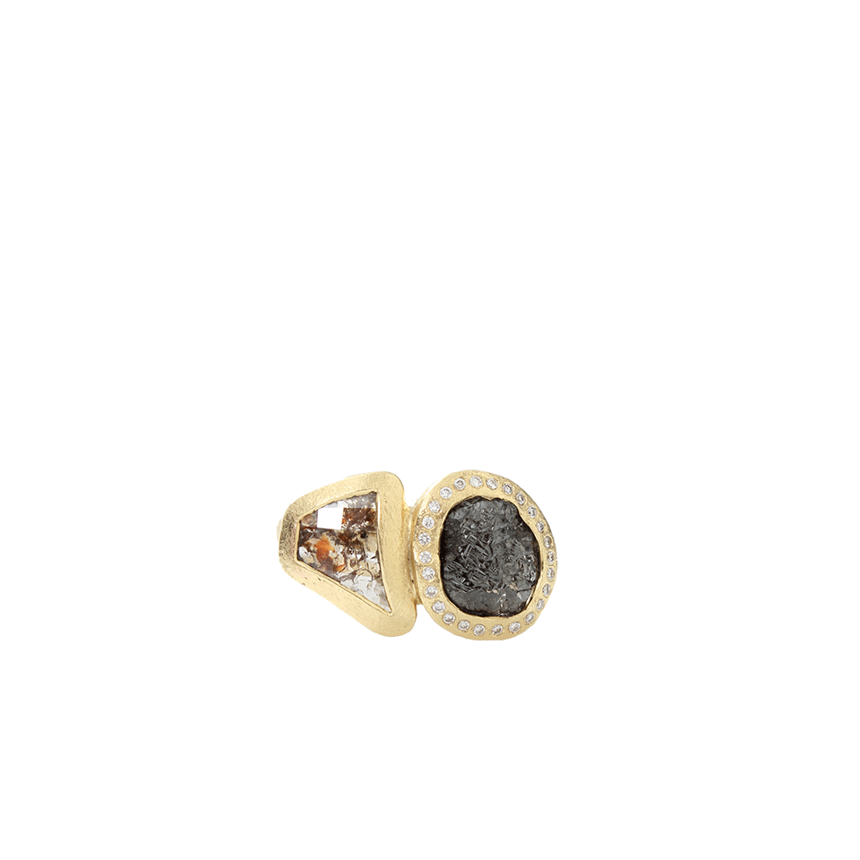 TODD REED-Raw And Rose Cut Diamond Ring-YELLOW GOLD