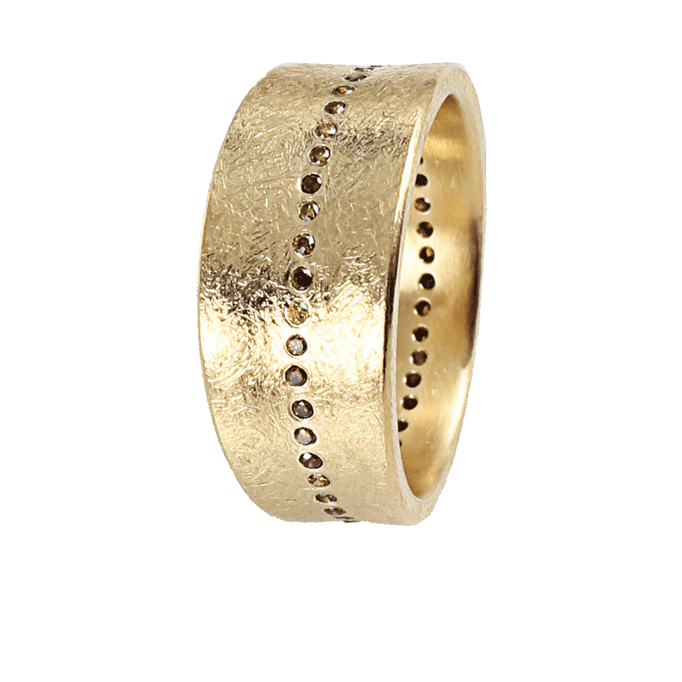 TODD REED-Tapered Center Line Autumn Diamond Ring-YELLOW GOLD