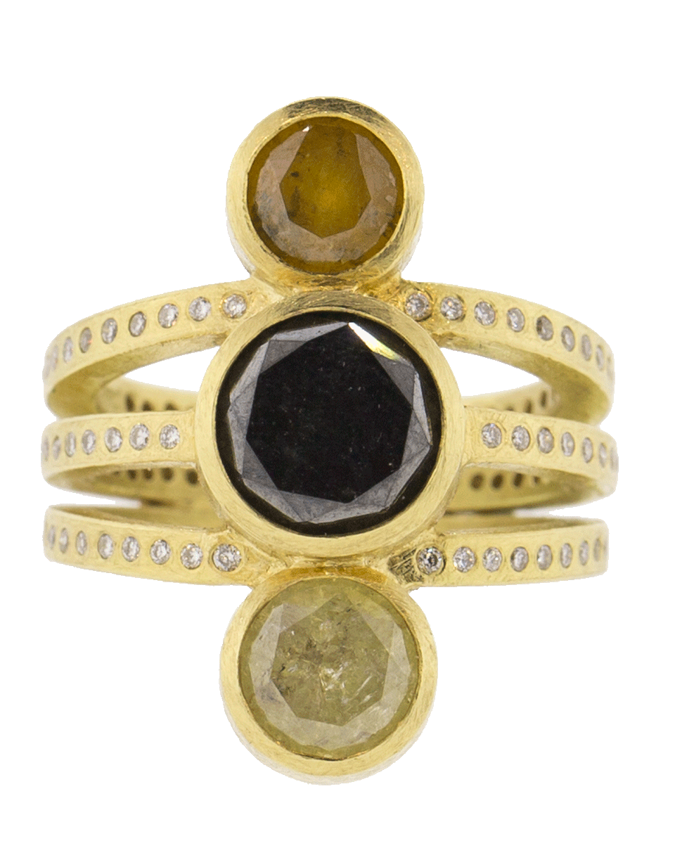 TODD REED-Three Diamond Ring-YELLOW GOLD