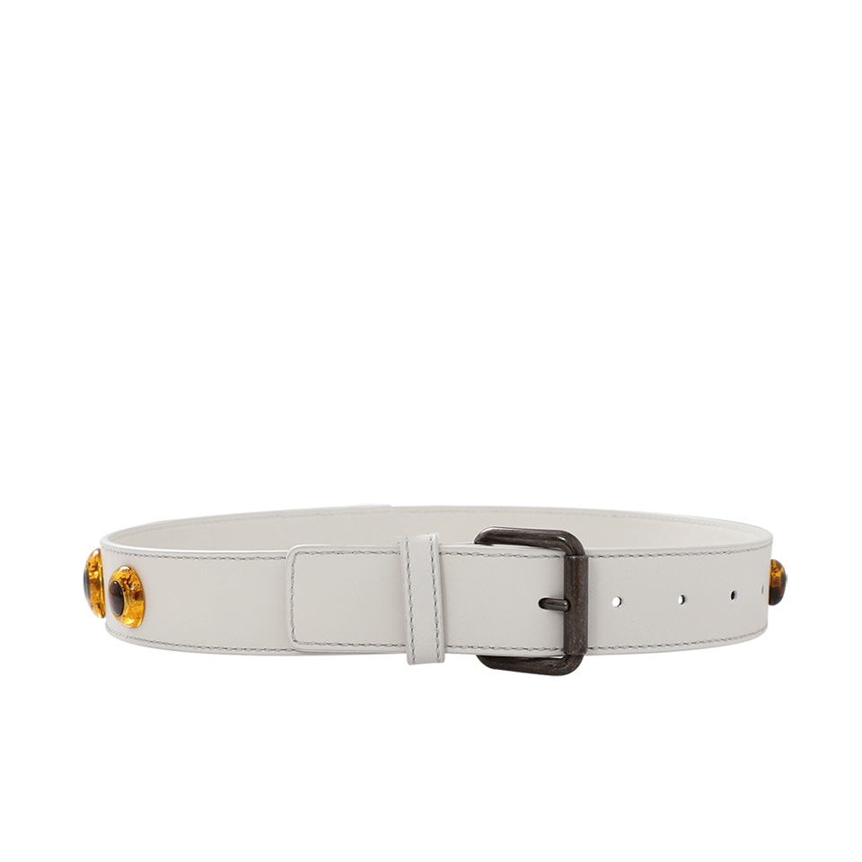 TOMAS MAIER-Studded Belt-CHALK