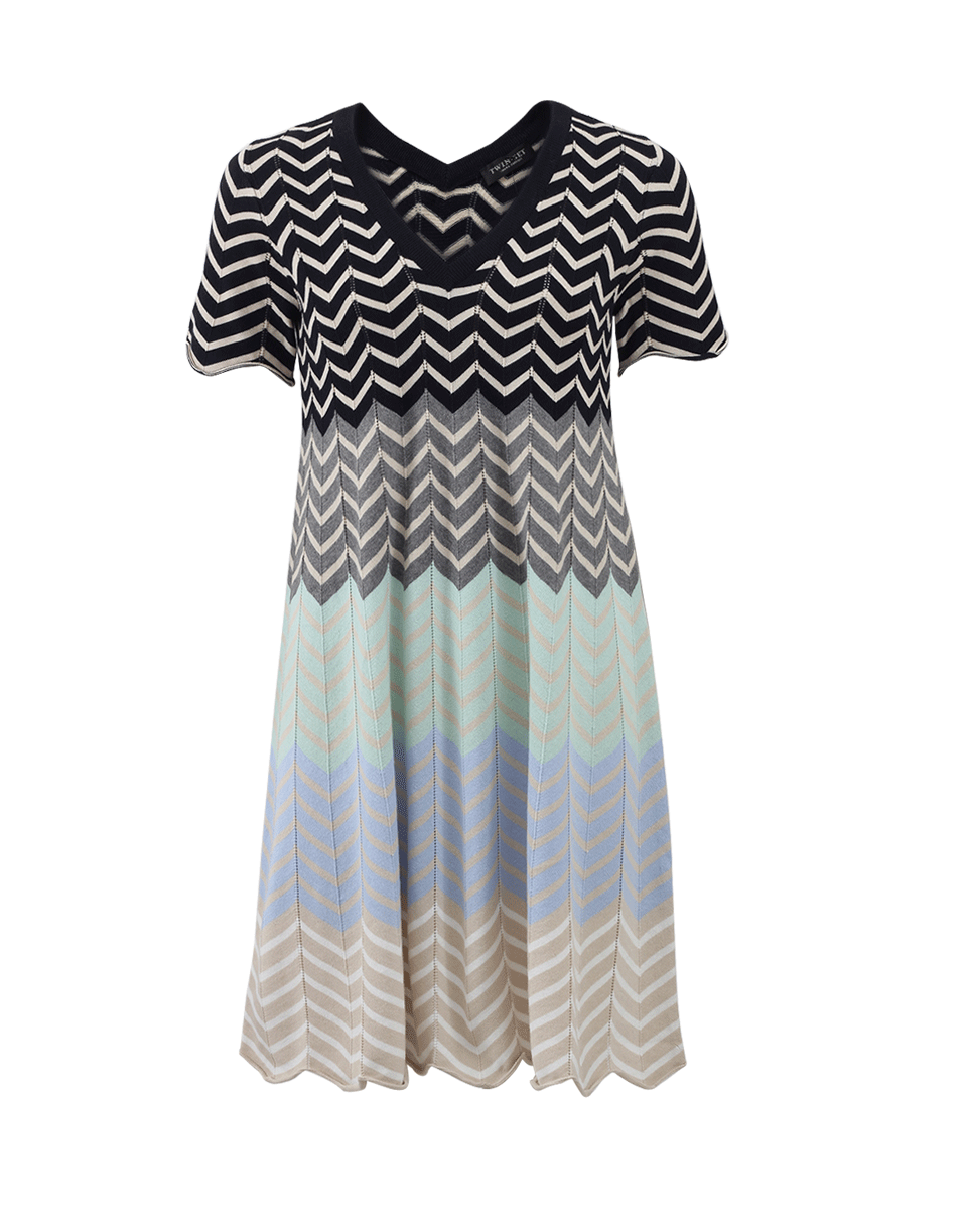 TWIN-SET-Chevron Stripe Dress-