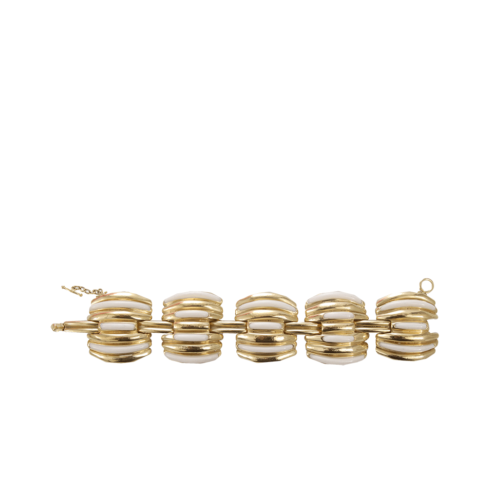 VAUBEL-Bone Stripe Bracelet-GRN/GOLD