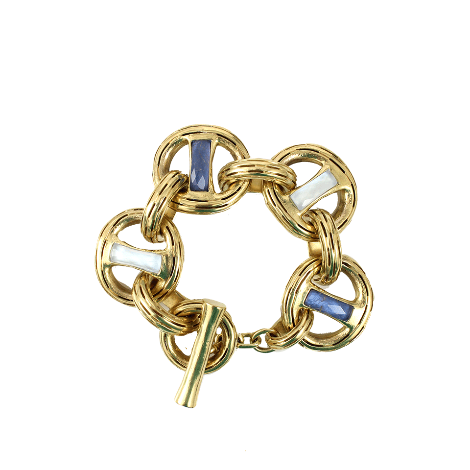 VAUBEL-Stone Center Chain Bracelet-GRN/GOLD
