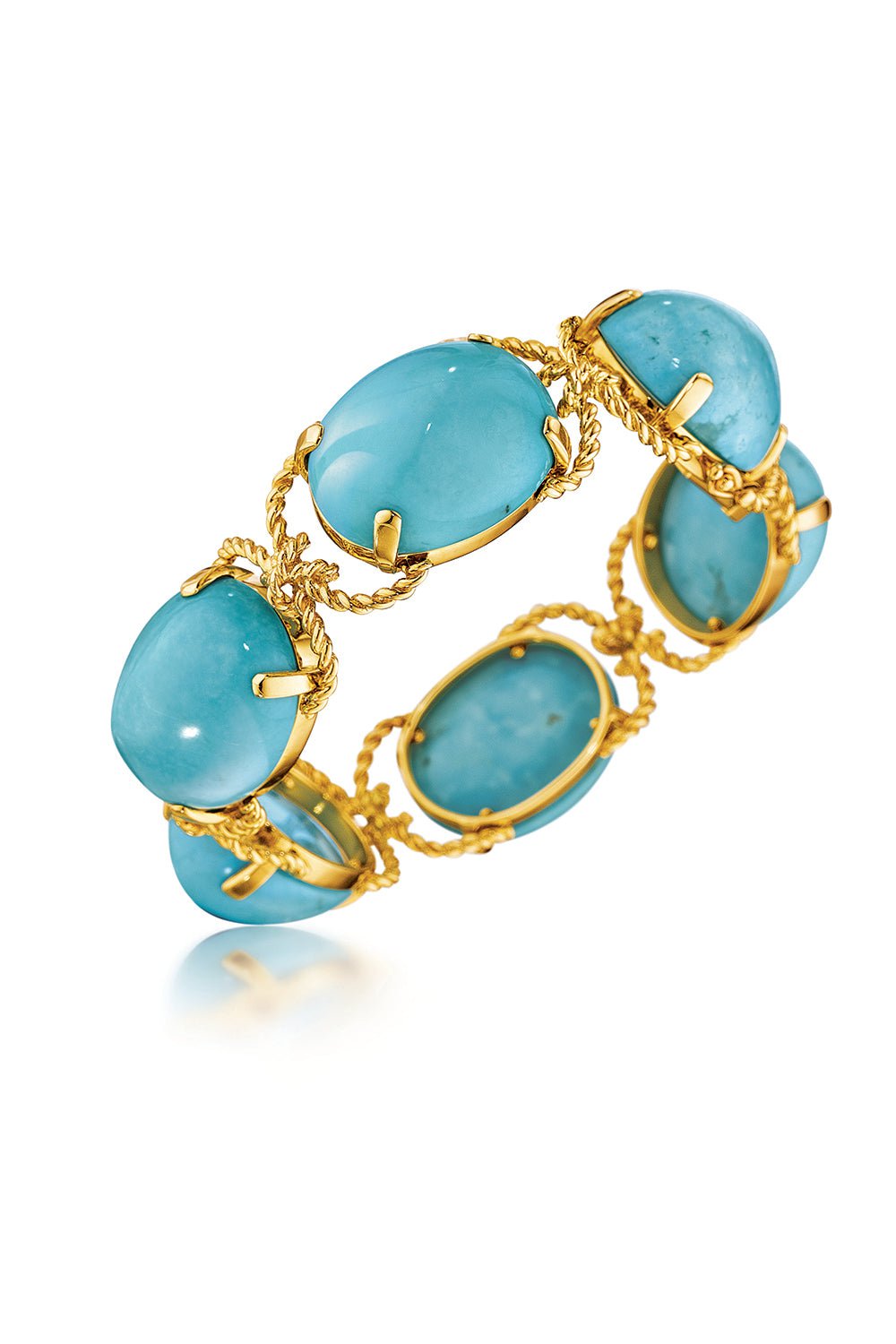 VERDURA-Turquoise Pebble Bracelet-YELLOW GOLD