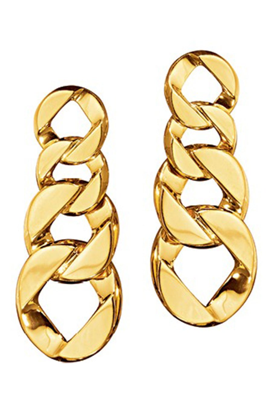 VERDURA-Curb Link Earrings-YELLOW GOLD