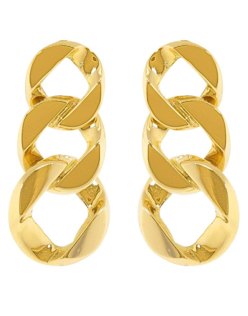 VERDURA-3 Curb Link Clip Earrings-YELLOW GOLD
