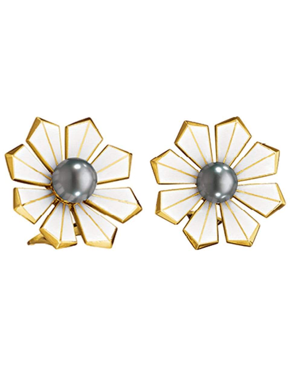 VERDURA-Byzantine Ray South Sea Pearl Earrings-YELLOW GOLD