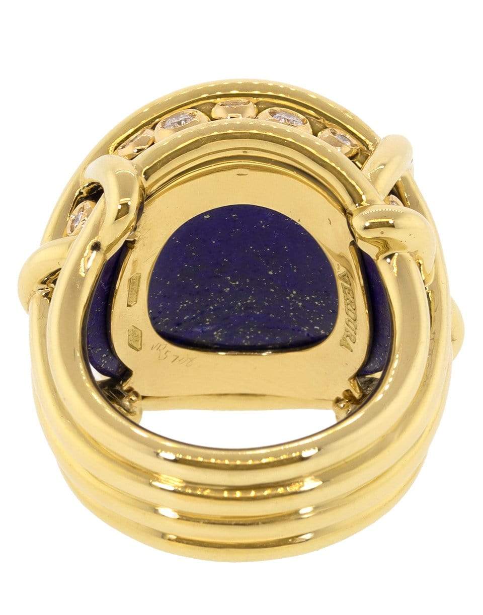 VERDURA-Lapis and Diamond Polka Dot Ring-YELLOW GOLD