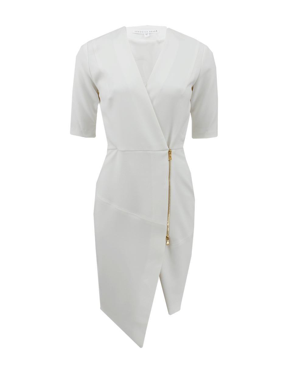 VERONICA BEARD-Quarter Zip Front V-Neck Dress-