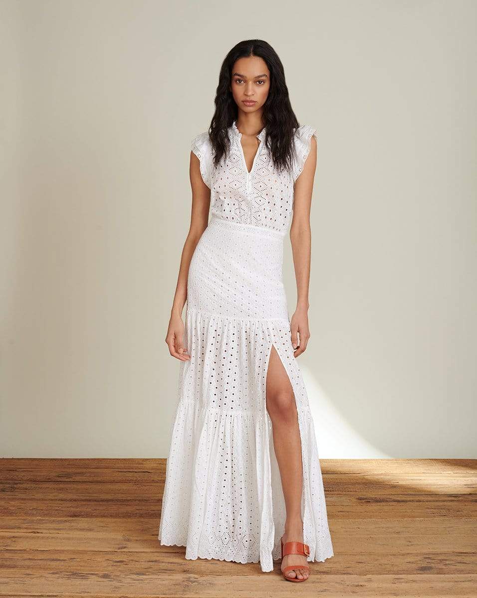 Satori Eyelet Maxi Dress - White CLOTHINGDRESSCASUAL VERONICA BEARD   