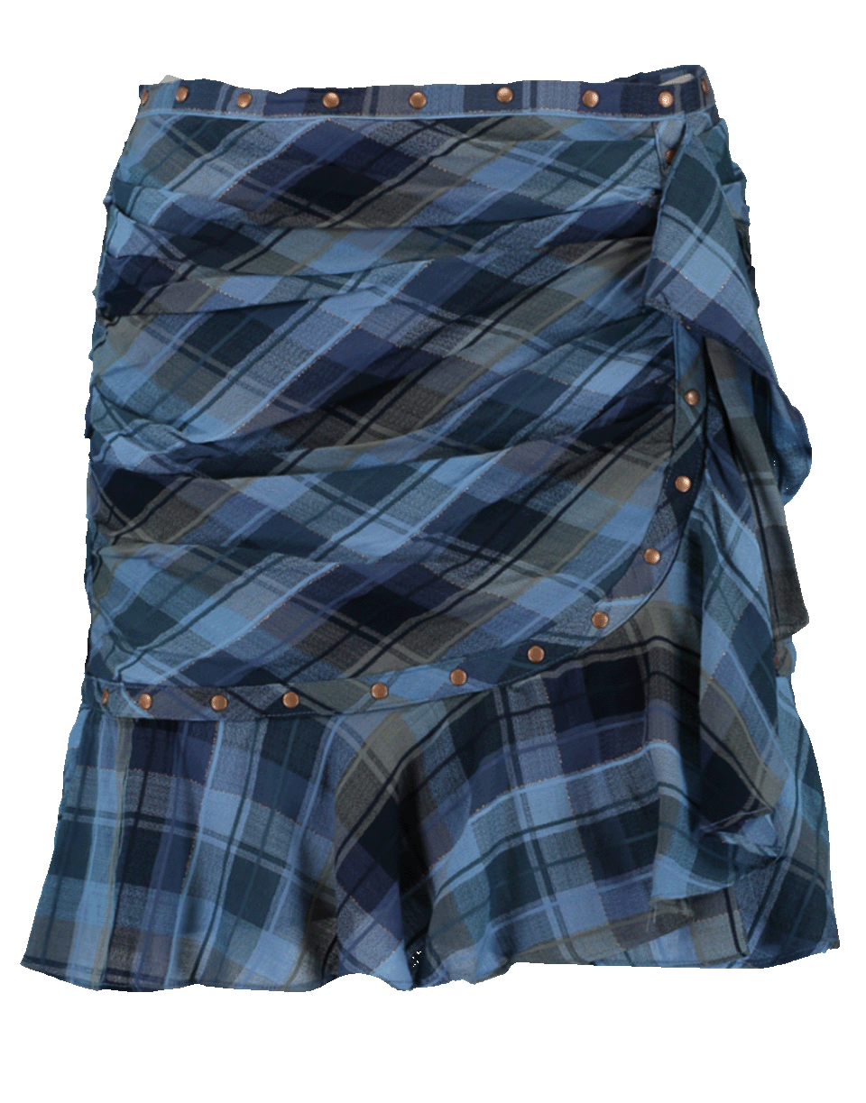 VERONICA BEARD-Plaid Ruffle Parris Mini Skirt-