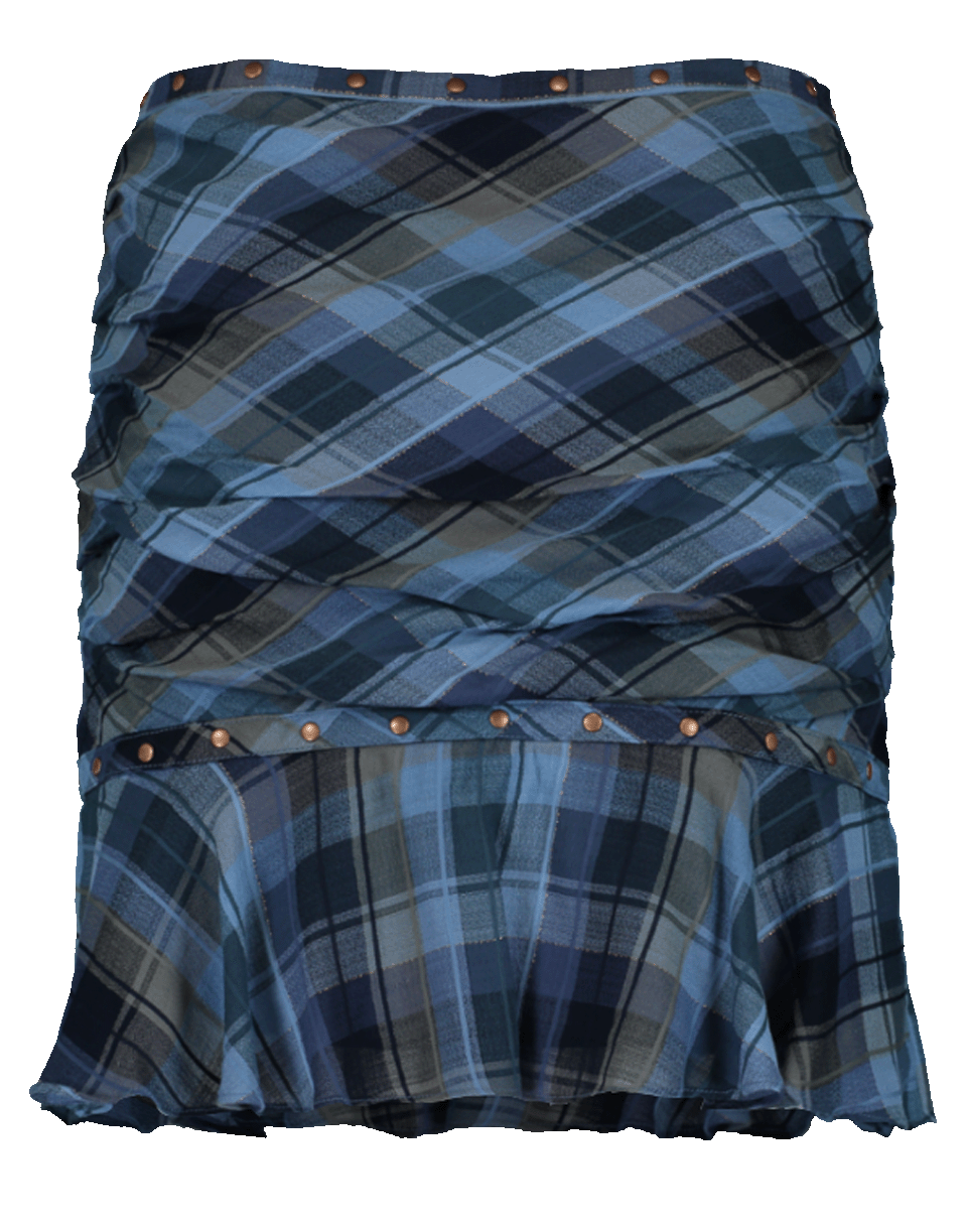 VERONICA BEARD-Plaid Ruffle Parris Mini Skirt-