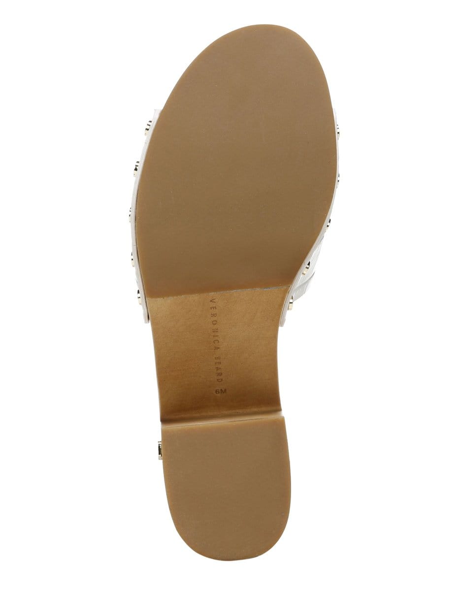 VERONICA BEARD-Hannalee Embossed Leather Clog Sandal-