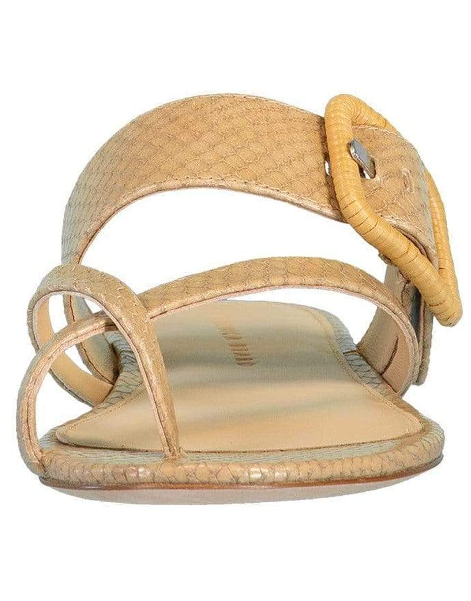 VERONICA BEARD-Salva Snake-Print Buckle Flat Sandals-