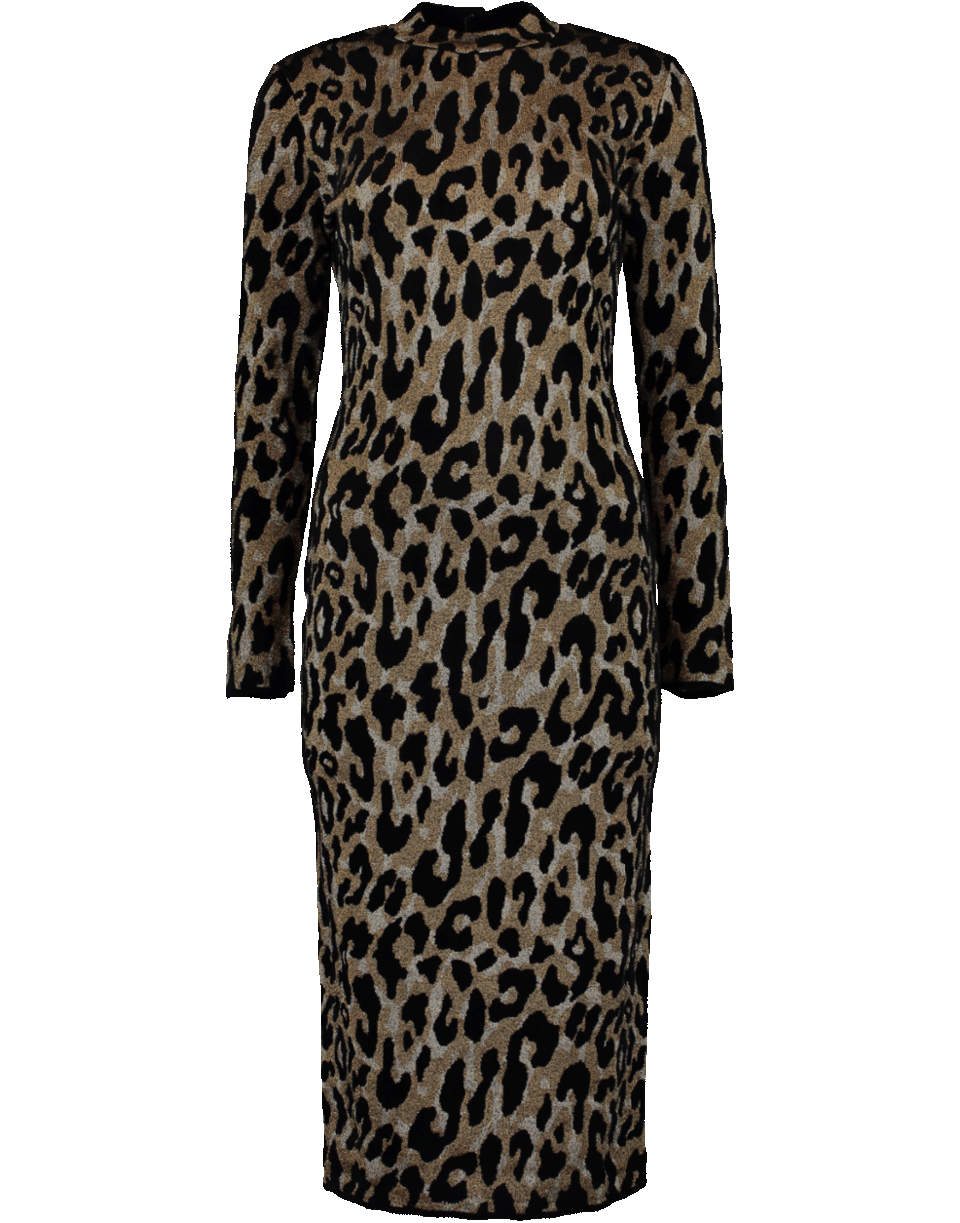VERSACE-Leopard Knit Dress-