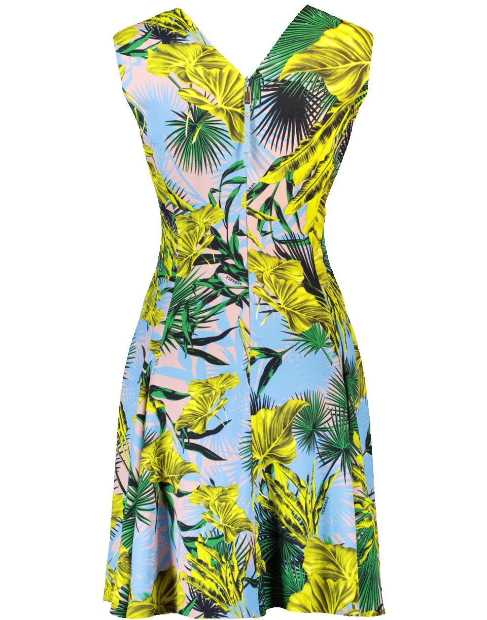 VERSACE-Palm Print Dress-